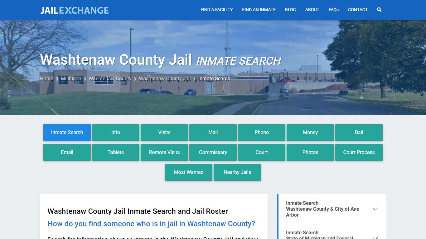 Washtenaw County Jail Inmate Search - Jail Exchange